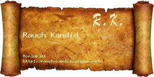 Rauch Kandid névjegykártya